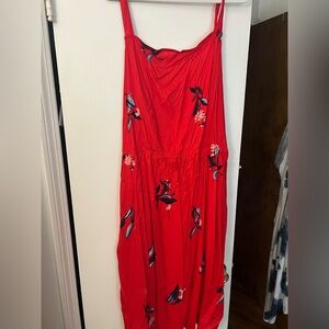 Ava & Viv Red Dress with Floral Accents
